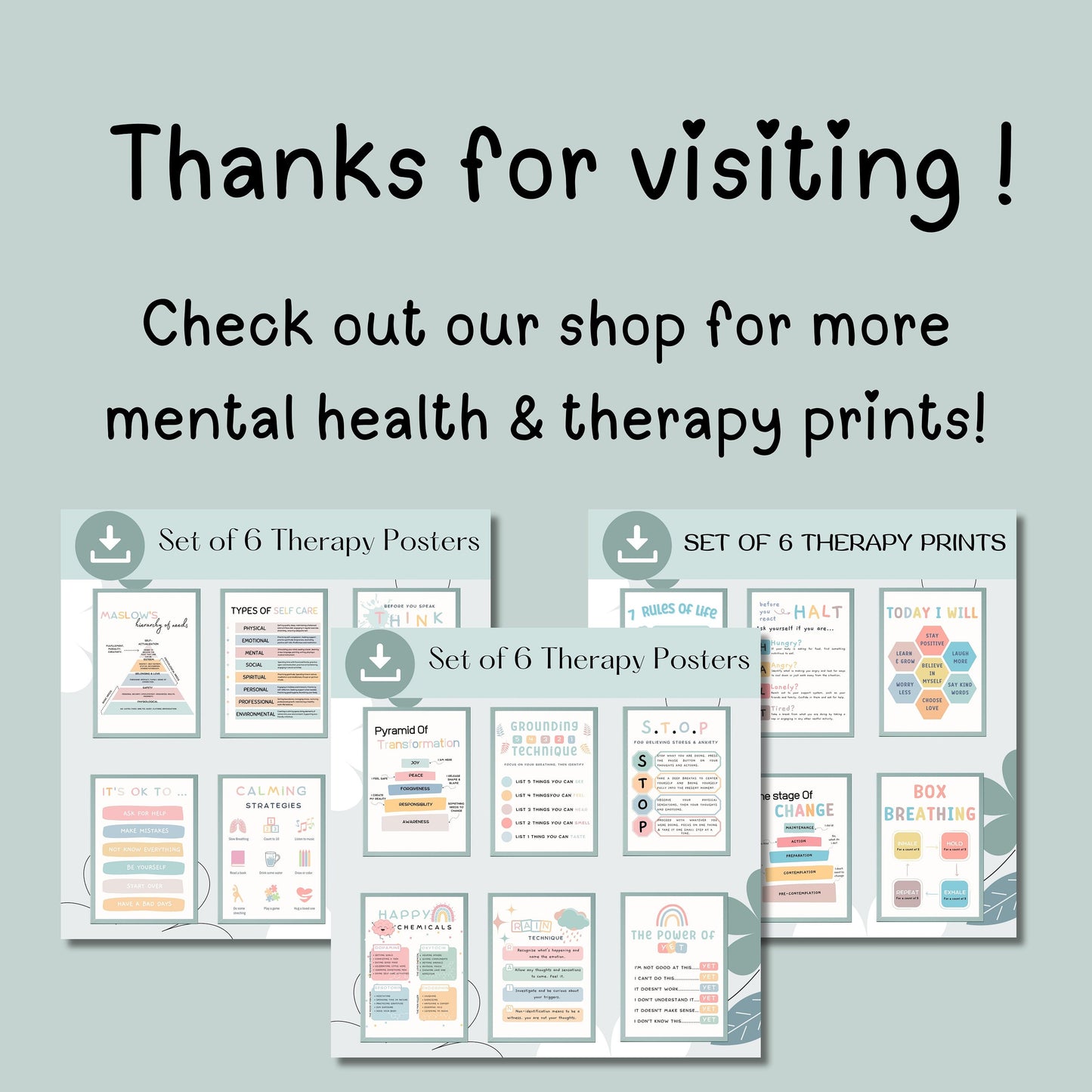 12 Therapist Office Decor School Counselor Posters Social Worker school counselor office decor Counseling Bundle Mental Health poster bundle
