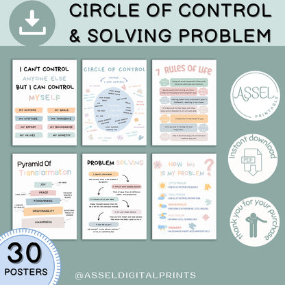 30 Therapist Office Decor Posters school Social Worker school counselor office decor Counseling Bundle psychologist office decor